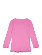 Nmfnimisa Ls Slim Top Tops T-shirts Long-sleeved T-Skjorte Pink Name It