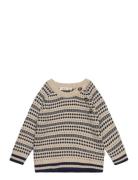 O-Neck Light Nordic Knit Sweater Tops Knitwear Pullovers Beige Petit Piao