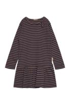 Dress L/S Modal Striped Dresses & Skirts Dresses Casual Dresses Long-sleeved Casual Dresses Brown Petit Piao