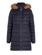 Tyra Down Coat With Fur Foret Jakke Navy Tommy Hilfiger