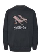 Nb Sun Lounger Crew Jet Black Designers Sweatshirts & Hoodies Sweatshirts Black Nikben