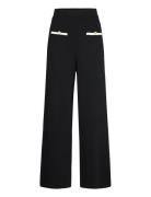 Straight-Fit Trousers With Contrasting Piping Bottoms Trousers Straight Leg Black Mango