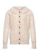 Merino Pattern Cardigan W. Collar Tops Knitwear Cardigans Beige Copenhagen Colors