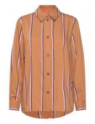 Long Sleeve Shirt, 2249 Striped Vis Tops Shirts Long-sleeved Orange STINE GOYA