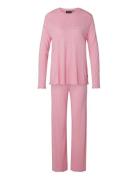 Lillian Jersey Pajama Set Pyjamas Nattøj Pink Lexington Home