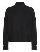 Kezia Pearl Cuff Detail Jumper Tops Knitwear Jumpers Black French Connection