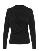 Hellemw Blouse Tops T-shirts & Tops Long-sleeved Black My Essential Wardrobe