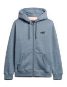 Essential Logo Zip Hoodie Tops Sweatshirts & Hoodies Hoodies Blue Superdry