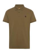 Millers River Pique Short Sleeve Polo Dark Olive Designers Polos Short-sleeved Khaki Green Timberland