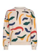 Brushstrokes Printed Sweatshirt Tops Sweatshirts & Hoodies Sweatshirts Cream Bobo Choses