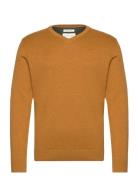 Basic V-Neck Knit Tops Knitwear V-necks Yellow Tom Tailor