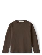 Kenna Ls Blouse Tops T-shirts Long-sleeved T-Skjorte Brown Fliink