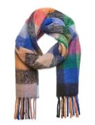 Check Anilopa Scarf Accessories Scarves Winter Scarves Blue Becksöndergaard