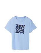 T-Shirt Crew Neck Artwork Tops T-shirts & Tops Short-sleeved Blue Tom Tailor