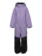 Penguin Snowsuit Kids Moss 80 Sport Coveralls Snow-ski Coveralls & Sets Purple ISBJÖRN Of Sweden