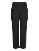 Double-Faced Stretch Cotton Pant Bottoms Trousers Straight Leg Black Lauren Women