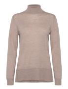 Charlenebbroll Neck Knit Tops Knitwear Turtleneck Beige Bruuns Bazaar