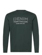 Printed Longsleeve Tops T-Langærmet Skjorte Green Tom Tailor