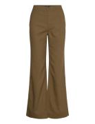 Canvas Wide-Leg Pant Bottoms Trousers Chinos Khaki Green Lauren Ralph Lauren