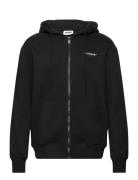 Essentiel Bit Ls Zip Up Hoo Tops Sweatshirts & Hoodies Hoodies Black SIXTH JUNE