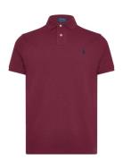 Custom Slim Fit Mesh Polo Shirt Designers Knitwear Short Sleeve Knitted Polos Burgundy Polo Ralph Lauren