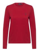 Long-Sleeve Jersey Crewneck Tee Tops T-shirts & Tops Long-sleeved Red Polo Ralph Lauren