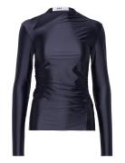 Loria - Glossy Stretch Tops T-shirts & Tops Long-sleeved Navy Day Birger Et Mikkelsen