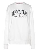 Tjw Rlx Varsity Crew Tops Sweatshirts & Hoodies Sweatshirts White Tommy Jeans