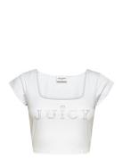 Regal Square Neck Cropped Tee Tops Crop Tops Short-sleeved Crop Tops White Juicy Couture