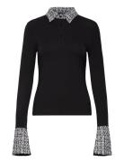 Lslv Boucle Polo Tops T-shirts & Tops Long-sleeved Black Karl Lagerfeld