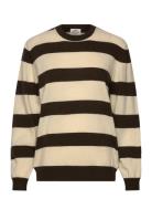 Eco Wool Stripe Kasey Sweater Tops Knitwear Jumpers Brown Mads Nørgaard