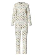 Pcfreya Ls Nightwear Set Kac Pyjamas Nattøj White Pieces