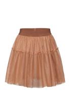 Skirt Mesh W. Glitter Dresses & Skirts Skirts Short Skirts Brown Minymo