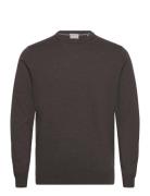 100 % Merino Crew Neck Knit Tops Knitwear Round Necks Brown Lindbergh Black