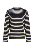 Rlx Gold Btn Stripe C-Nk Ls Tops T-shirts & Tops Long-sleeved Navy Tommy Hilfiger