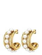 Helen Sg White Pearl Accessories Jewellery Earrings Hoops White Dyrberg/Kern