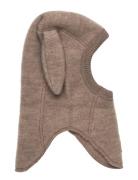 Wool Fullface W Bunny Ears Accessories Headwear Balaclava Beige Mikk-line