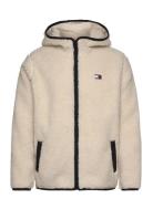 Tjm Reg Badge Teddy Zip Tru Ext Tops Sweatshirts & Hoodies Fleeces & Midlayers Cream Tommy Jeans