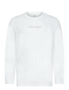 L/S Crew Neck Tops T-Langærmet Skjorte White Calvin Klein