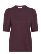 Rodebjer Dory Designers T-shirts & Tops Short-sleeved Burgundy RODEBJER