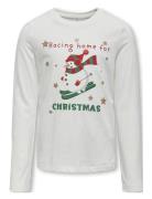 Kogxmas Life Yrsa Life Reg L/S Top Jrs Tops T-shirts Long-sleeved T-Skjorte White Kids Only