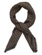 Gingham Wica Scarf Accessories Scarves Lightweight Scarves Brown Becksöndergaard