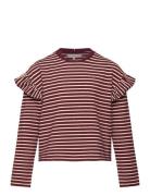 Stripe Tee Ls Tops T-shirts Long-sleeved T-Skjorte Burgundy Tommy Hilfiger