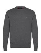 Pima Org Ctn Cashmere Crew Neck Tops Knitwear Round Necks Grey Tommy Hilfiger