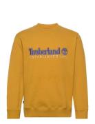 Established 1973 Embroidery Logo Brush Back Crew Neck Chai Tea Tops Sweatshirts & Hoodies Sweatshirts Yellow Timberland