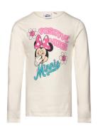 Tshirt Tops T-shirts Long-sleeved T-Skjorte Cream Minnie Mouse