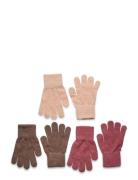 Magic Gloves Knit 3-Pack Accessories Gloves & Mittens Gloves Pink Minymo