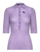 Sequin Knit Polo Shirt Tops Knitwear Jumpers Purple ROTATE Birger Christensen