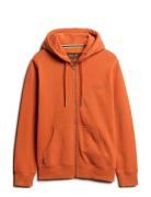 Essential Logo Zip Hoodie Tops Sweatshirts & Hoodies Hoodies Orange Superdry