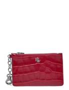 Croc-Embossed Leather Zip Card Case Bags Card Holders & Wallets Card Holder Red Lauren Ralph Lauren